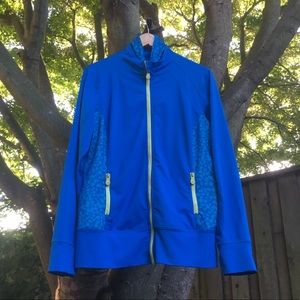 Ideology track jacket w/ leopard trim